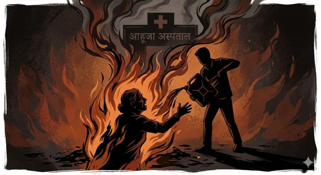 आहूजा अस्पताल के पूर्व कर्मी ने पिता पर पेट्रोल छिड़क आग लगाई